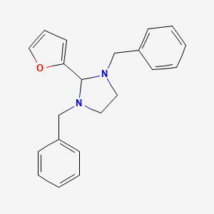 molecular formula C21H22N2O B12452661 1,3-Dibenzyl-2-(furan-2-yl)imidazolidine 