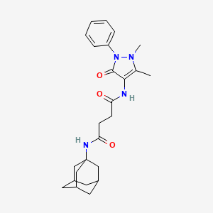 molecular formula C25H32N4O3 B12452677 N-(1,5-dimethyl-3-oxo-2-phenyl-2,3-dihydro-1H-pyrazol-4-yl)-N'-(tricyclo[3.3.1.1~3,7~]dec-1-yl)butanediamide 