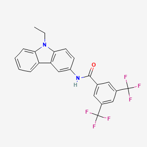 molecular formula C23H16F6N2O B12452690 N-(9-ethylcarbazol-3-yl)-3,5-bis(trifluoromethyl)benzamide 