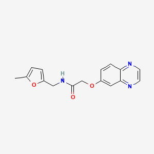 molecular formula C16H15N3O3 B12452728 N-[(5-methylfuran-2-yl)methyl]-2-(quinoxalin-6-yloxy)acetamide 