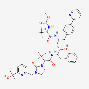 methyl N-[1-[[4-hydroxy-5-[[2-[3-[[6-(2-hydroxypropan-2-yl)pyridin-2-yl]methyl]-2-oxoimidazolidin-1-yl]-3,3-dimethylbutanoyl]amino]-6-phenyl-1-(4-pyridin-2-ylphenyl)hexan-2-yl]amino]-3,3-dimethyl-1-oxobutan-2-yl]carbamate