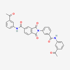 molecular formula C32H23N3O6 B12452766 N-(3-Acetylphenyl)-2-{3-[(3-acetylphenyl)carbamoyl]phenyl}-1,3-dioxoisoindole-5-carboxamide 