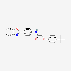 molecular formula C25H24N2O3 B12452773 N-[4-(1,3-benzoxazol-2-yl)phenyl]-2-(4-tert-butylphenoxy)acetamide 