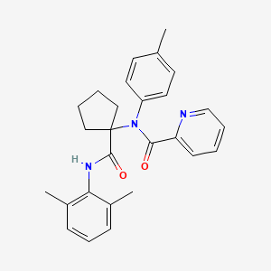 molecular formula C27H29N3O2 B12452775 N-{1-[(2,6-dimethylphenyl)carbamoyl]cyclopentyl}-N-(4-methylphenyl)pyridine-2-carboxamide 