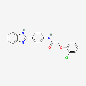 molecular formula C21H16ClN3O2 B12452778 N-[4-(1H-benzimidazol-2-yl)phenyl]-2-(2-chlorophenoxy)acetamide 