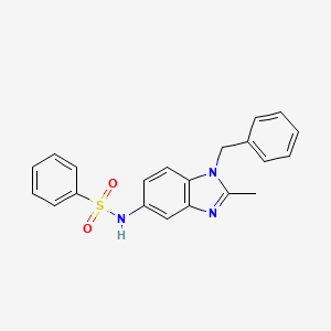 molecular formula C21H19N3O2S B12452792 N-(1-benzyl-2-methyl-1H-benzimidazol-5-yl)benzenesulfonamide 