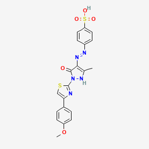 molecular formula C20H17N5O5S2 B12452811 4-((2Z)-2-{1-[4-(4-methoxyphenyl)-1,3-thiazol-2-yl]-3-methyl-5-oxo-1,5-dihydro-4H-pyrazol-4-ylidene}hydrazino)benzenesulfonic acid 