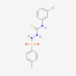 molecular formula C14H14ClN3O2S2 B12452812 N-(3-chlorophenyl)-2-[(4-methylphenyl)sulfonyl]hydrazinecarbothioamide 