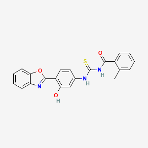 molecular formula C22H17N3O3S B12452818 N-{[4-(1,3-benzoxazol-2-yl)-3-hydroxyphenyl]carbamothioyl}-2-methylbenzamide 