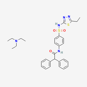 molecular formula C30H37N5O3S2 B12452820 N-{4-[(5-Ethyl-1,3,4-thiadiazol-2-YL)sulfamoyl]phenyl}-2,2-diphenylacetamide; triethylamine 