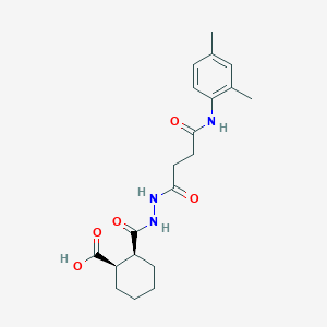 molecular formula C20H27N3O5 B12452822 (1R,2S)-2-[(2-{4-[(2,4-dimethylphenyl)amino]-4-oxobutanoyl}hydrazinyl)carbonyl]cyclohexanecarboxylic acid 