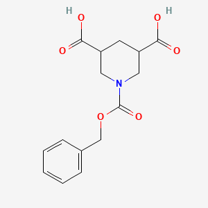 molecular formula C15H17NO6 B12452827 1-((Benzyloxy)carbonyl)piperidine-3,5-dicarboxylic acid 