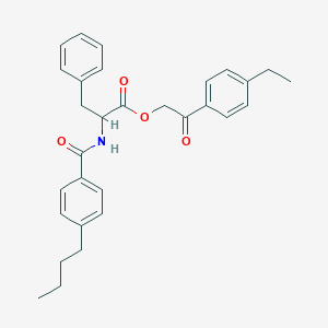 molecular formula C30H33NO4 B12452830 2-(4-ethylphenyl)-2-oxoethyl N-[(4-butylphenyl)carbonyl]phenylalaninate 
