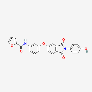 molecular formula C25H16N2O6 B12452836 N-(3-{[2-(4-hydroxyphenyl)-1,3-dioxo-2,3-dihydro-1H-isoindol-5-yl]oxy}phenyl)furan-2-carboxamide 