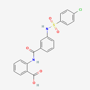 molecular formula C20H15ClN2O5S B12452863 2-{[(3-{[(4-Chlorophenyl)sulfonyl]amino}phenyl)carbonyl]amino}benzoic acid 