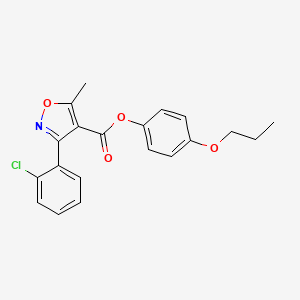 molecular formula C20H18ClNO4 B12452871 4-Propoxyphenyl 3-(2-chlorophenyl)-5-methyl-1,2-oxazole-4-carboxylate 