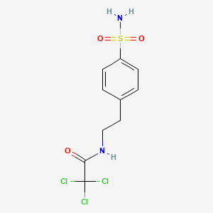 molecular formula C10H11Cl3N2O3S B12452878 2,2,2-trichloro-N-[2-(4-sulfamoylphenyl)ethyl]acetamide 