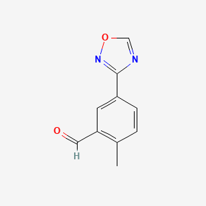 molecular formula C10H8N2O2 B12452897 2-Methyl-5-(1,2,4-oxadiazol-3-YL)benzaldehyde 