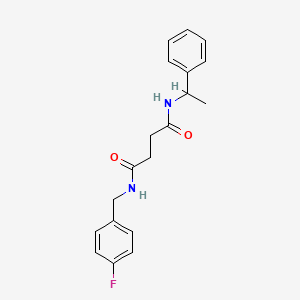 molecular formula C19H21FN2O2 B12452898 N-(4-fluorobenzyl)-N'-(1-phenylethyl)butanediamide 