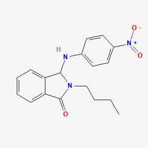 molecular formula C18H19N3O3 B12452903 2-butyl-3-[(4-nitrophenyl)amino]-2,3-dihydro-1H-isoindol-1-one 