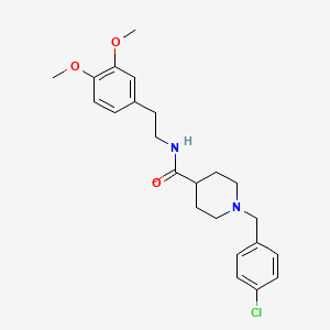 molecular formula C23H29ClN2O3 B12452908 1-[(4-chlorophenyl)methyl]-N-[2-(3,4-dimethoxyphenyl)ethyl]piperidine-4-carboxamide 