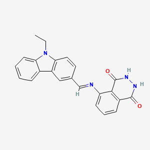molecular formula C23H18N4O2 B12452914 5-{[(E)-(9-ethyl-9H-carbazol-3-yl)methylidene]amino}-2,3-dihydrophthalazine-1,4-dione 