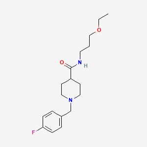 molecular formula C18H27FN2O2 B12452923 N-(3-ethoxypropyl)-1-(4-fluorobenzyl)piperidine-4-carboxamide 