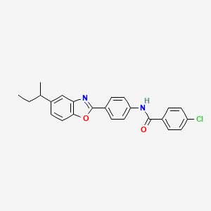 molecular formula C24H21ClN2O2 B12452928 N-{4-[5-(butan-2-yl)-1,3-benzoxazol-2-yl]phenyl}-4-chlorobenzamide 