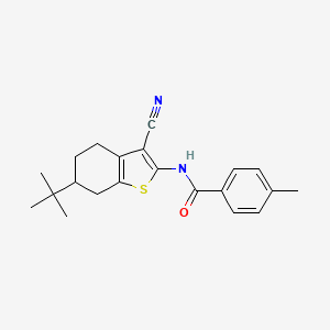 molecular formula C21H24N2OS B12452929 N-(6-tert-butyl-3-cyano-4,5,6,7-tetrahydro-1-benzothiophen-2-yl)-4-methylbenzamide 