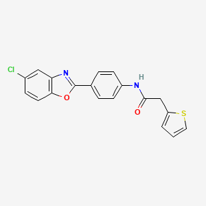 molecular formula C19H13ClN2O2S B12452955 N-[4-(5-chloro-1,3-benzoxazol-2-yl)phenyl]-2-(thiophen-2-yl)acetamide 