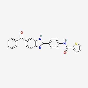 molecular formula C25H17N3O2S B12452998 N-{4-[5-(phenylcarbonyl)-1H-benzimidazol-2-yl]phenyl}thiophene-2-carboxamide 