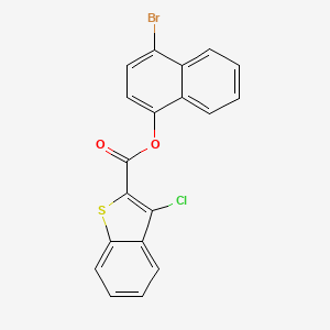 molecular formula C19H10BrClO2S B12453111 4-Bromonaphthalen-1-yl 3-chloro-1-benzothiophene-2-carboxylate 