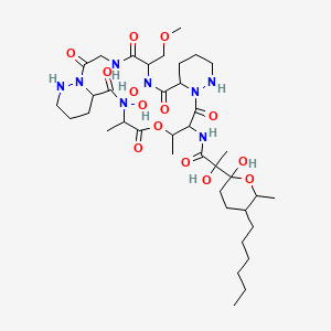 molecular formula C38H64N8O14 B1245313 Diperamycin 