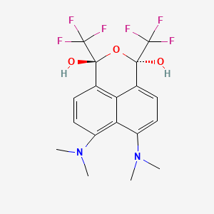molecular formula C18H18F6N2O3 B12453140 (1R,3R)-6,7-bis(dimethylamino)-1,3-bis(trifluoromethyl)-1H,3H-benzo[de]isochromene-1,3-diol 