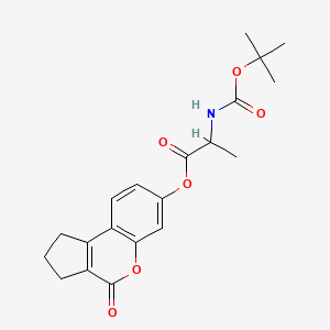molecular formula C20H23NO6 B12453152 (4-oxo-2,3-dihydro-1H-cyclopenta[c]chromen-7-yl) 2-[(2-methylpropan-2-yl)oxycarbonylamino]propanoate 