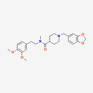 molecular formula C25H32N2O5 B12453155 1-(1,3-benzodioxol-5-ylmethyl)-N-[2-(3,4-dimethoxyphenyl)ethyl]-N-methylpiperidine-4-carboxamide 
