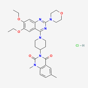 3-[1-(6,7-Diethoxy-2-morpholino-4-quinazolinyl)-4-piperidinyl]-1,2,3,4-tetrahydro-1,6-dimethyl-2,4-dioxoquinazoline hydrochloride