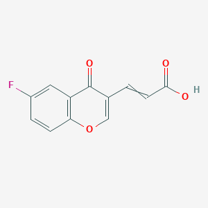 molecular formula C12H7FO4 B12453179 (E)-3-(6-Fluoro-4-oxo-4H-chromen-3-yl)acrylic acid 