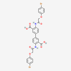 molecular formula C30H22Br2N2O8 B12453203 4,4'-Bis{[(4-bromophenoxy)acetyl]amino}biphenyl-3,3'-dicarboxylic acid 