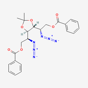 molecular formula C23H24N6O6 B12453213 (2S)-2-azido-2-[(4R,5R)-5-[(1S)-1-azido-2-(benzoyloxy)ethyl]-2,2-dimethyl-1,3-dioxolan-4-yl]ethyl benzoate 