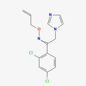 molecular formula C14H13Cl2N3O B12453229 1-(2,4-dichlorophenyl)-2-imidazol-1-yl-N-prop-2-enoxyethanimine 