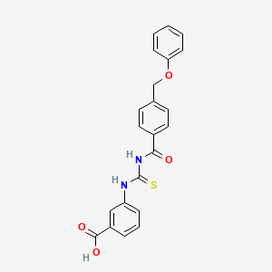 molecular formula C22H18N2O4S B12453291 3-[({[4-(Phenoxymethyl)phenyl]carbonyl}carbamothioyl)amino]benzoic acid 