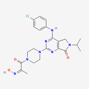 4-[(4-chlorophenyl)amino]-2-[4-[(2E)-2-hydroxyiminopropanoyl]piperazin-1-yl]-6-propan-2-yl-5H-pyrrolo[4,3-e]pyrimidin-7-one