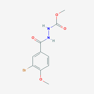 molecular formula C10H11BrN2O4 B12453338 Methyl 2-[(3-bromo-4-methoxyphenyl)carbonyl]hydrazinecarboxylate 