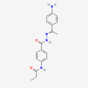 molecular formula C18H20N4O2 B12453374 N-(4-{N'-[(1E)-1-(4-Aminophenyl)ethylidene]hydrazinecarbonyl}phenyl)propanamide 