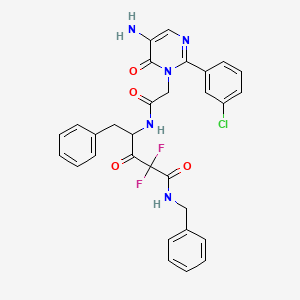 4-{2-[5-Amino-2-(3-chloro-phenyl)-6-oxo-6H-pyrimidin-1-yl]-acetylamino}-2,2-difluoro-3-oxo-5-phenyl-pentanoic acid benzylamide