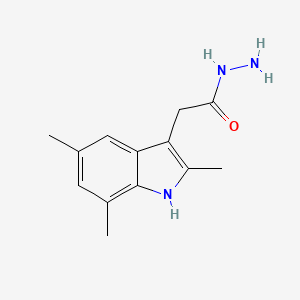molecular formula C13H17N3O B12453452 2-(2,5,7-trimethyl-1H-indol-3-yl)acetohydrazide 