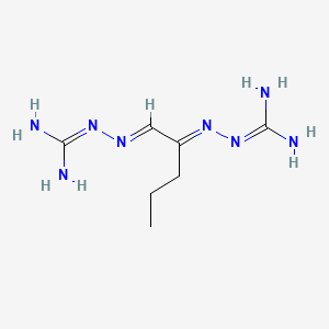 molecular formula C7H16N8 B1245350 Hydrazinecarboximidamide, 2,2'-(1-propyl-1,2-ethanediylidene)bis- CAS No. 100757-52-6