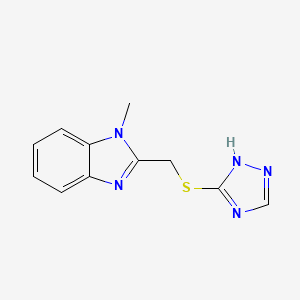 molecular formula C11H11N5S B12453630 1-methyl-2-[(4H-1,2,4-triazol-3-ylsulfanyl)methyl]-1H-benzimidazole 