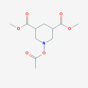 molecular formula C11H17NO6 B12453650 3,5-Dimethyl 1-(acetyloxy)piperidine-3,5-dicarboxylate 